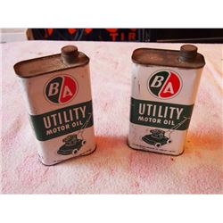 BA Utility/Outboard Motor Oil Square Quart Tins