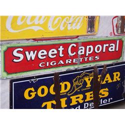 Sweet Caporal Cigarettes Painted Tin Sign - 66"x12"
