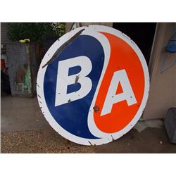 Original Double Sided Porcelain BA Sign (No Edging) - 5 1/2' Diameter