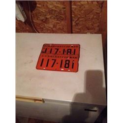 1963 Licence Plates (Pair)