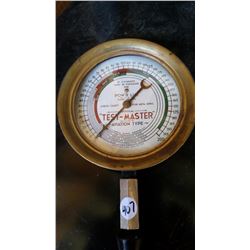 6" Brass Cylinder Compression Gauge, 1920's
