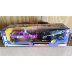 Friction Vehicles (2) & Trailer - Tough Wheels