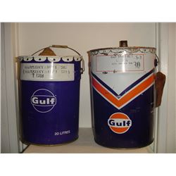 5 Gallon Gulf Oil Pails