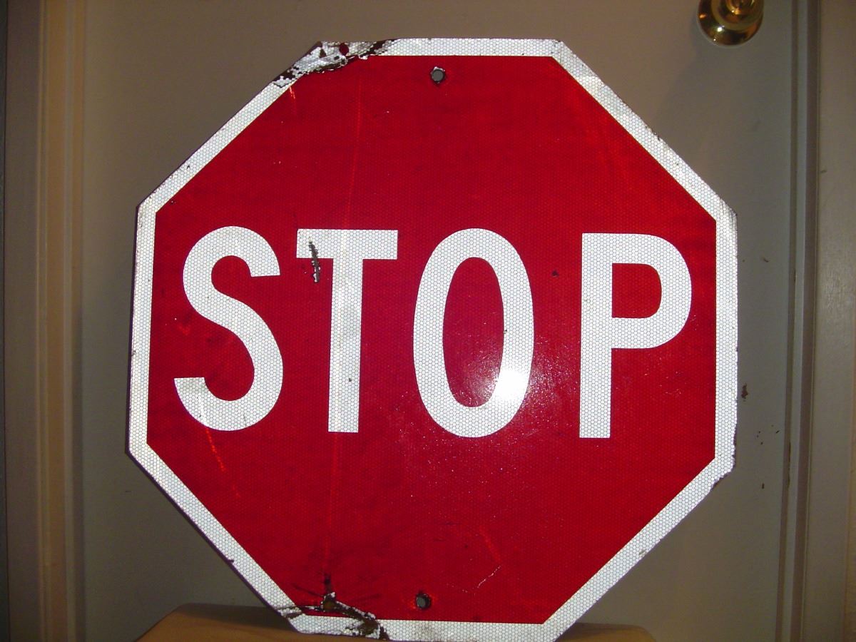 Metal Stop Sign Bodnarus Auctioneering Metal Stop Sign Bodnarus Auctioneering