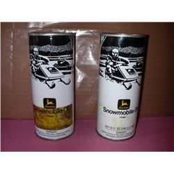 Pair of 1970's John Deere Snowmobile Oil Tins (Full)