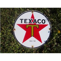Texaco Porcelain Lubester Sign (1940's 12"x12")