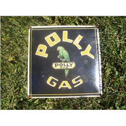 Polly Gas Porcelain Sign (1940's, 12"x12")