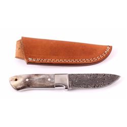 CFK Custom Damascus Exotic Camel Bone Knife