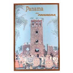 Panagra Panama Travel Advertising Poster c. 1963