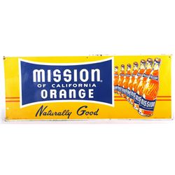 Mission Orange Soda Embossed Tin Advertising Sign