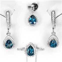 Stunning London Blue Topaz Set