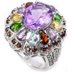 Natural Multi Gemstone Ring