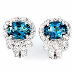 Natural London Blue Topaz Earring