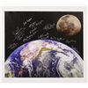 Image 1 : Astronaut Signed Earth and Moon Canvas
