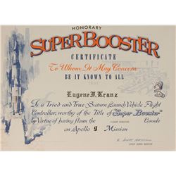 Gene Kranz’s Apollo 9 Super Booster Club Certificate