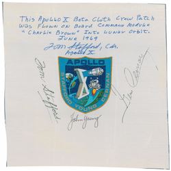 Apollo 10 Flown and Crew-Signed Beta Cloth Patch