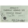 Image 1 : Alan Bean’s Apollo 11 Mission Viewing-Used and Crew-Signed Vehicle Permit