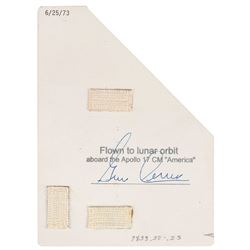 Gene Cernan’s Apollo 17 Set of Four Flown Cue Cards
