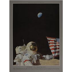 Alan Bean Signed Apollo 17 Print