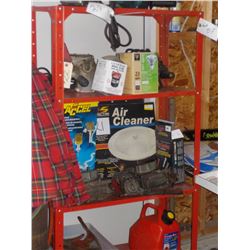 2PC RED METAL SHELVING