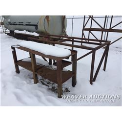 STEEL PALLET RACK & SHOP TABLE