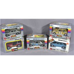 FIVE BURAGO DIE CAST METAL MODEL 1:24 SCALE CARS