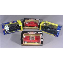 GROUP OF FOUR MOTOR MAX 1:24 SCALE DIE CAST CARS