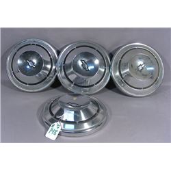 SET OF FOUR VINTAGE CHEVY NOVA DOG DISH HUBCAPS