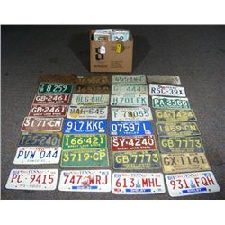 GROUP OF OVER 40 VINTAGE LICENSE PLATES