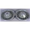 Image 1 : TWO VINTAGE OLDMOBILE WIRE WHEEL COVERS