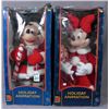 Image 1 : A PAIR OF HOLIDAY ANNIMATION MICKEY AND MINNIE DOLS