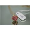 Image 2 : Lady's 18kt yellow gold heart shaped pendant set with natural ruby and natural sapphire gemstones on