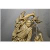 Image 2 : Large 19th century carved ivory action scene depicting a man fighting off a pack of seven wolves and