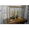 Image 1 : Completed wooden model of the USS Constitution complete with collector's stamps, old world script de