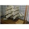 Image 2 : Completed wooden model of the USS Constitution complete with collector's stamps, old world script de