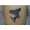 Image 2 : Antique stoneware crock with applied handles with hand painted decoration 101/2" in height