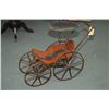 Image 1 : Victorian style child's wooden doll carriage with parasol