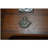 Image 2 : Seth Thomas mantle clock and a teak desk set with double pen holder, inlaid and RCAF reserve and Gen