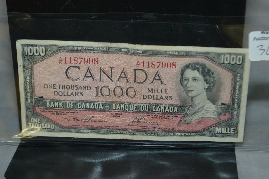 1954 Canadian One Thousand Dollar Bill 1954-canadian-one-thousand-dollar-bill