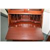 Image 2 : Mid 20th century drop front secretaire with four serpentine drawers, ball and claw feet and upper di