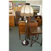 Image 1 : Vintage turned wood barley twist floor lamp with shade