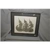 Image 2 : Two custom framed Tahitian musical motif temple rubbings, approximately 18" X 22"