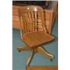 Image 1 : Vintage walnut steno chair with original finish and castors