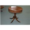 Image 1 : Mid 20th century center pedestal drum table with brass claw and single drawer made by Deilkraft