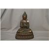 Image 1 : Qing Dynasty gilt bronze Buddha seated in lotus position with hands in Daharmachakra mudra 12" in he