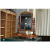Image 1 : Victorian mahogany vanity mirror on bun supports
