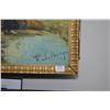 Image 2 : Framed oil on canvas painting of a windmill signed by artist 20" X 16"