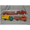 Image 1 : Three vintage Structo tin toys including fire engine with telescoping ladder 32" in length, a "Hydra