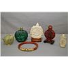 Image 1 : Selection of Chinese snuff bottles including glass bottle, cinnabar bottle, bone and ivory plus a ci