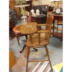 VINTAGE WOODEN WINNIE THE POOH HIGH CHAIR